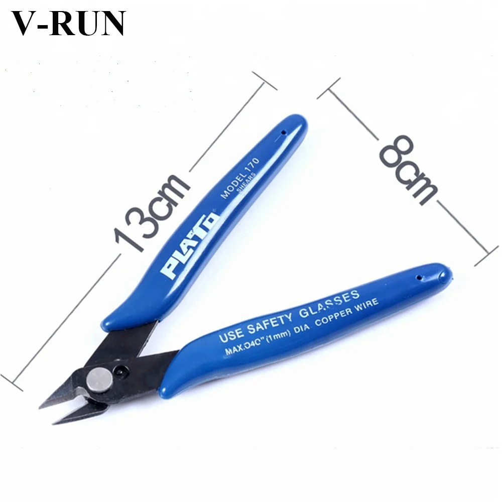 US Plato.170 Small DIY Snips Flush Pliers Diagonal Side Cutter Electrical Wire Cable Cutting Plier