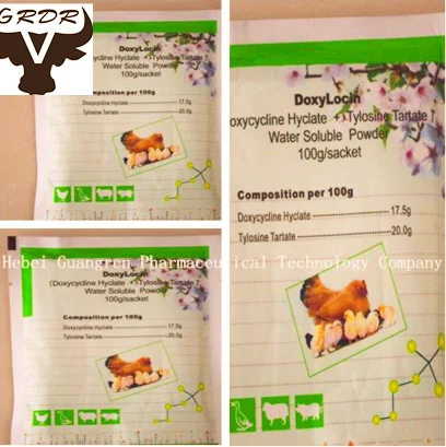 
Chicken medicine/Fighting cock medicine/racing pigeon Doxycycline Hyclate + Tylosine Tartate Water Soluble Powder 
