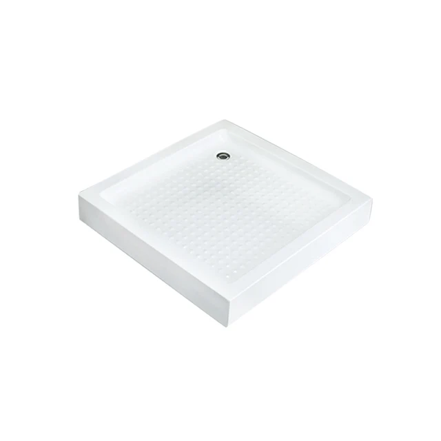 Portable retangular and square-shaped white shower tray