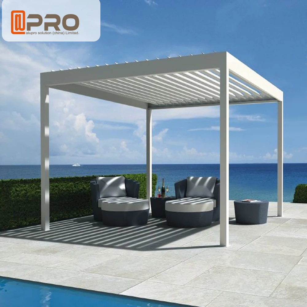 Waterproof Aluminum Pergola Gazebo Louver Roof With Side Screen aluminum roof louvers waterproof louver roof system kits outdo