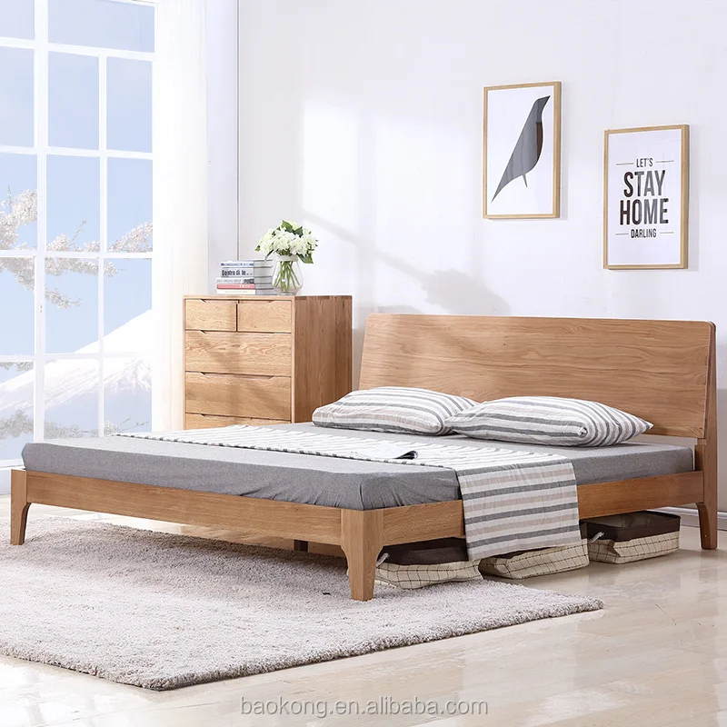 Modern Solid Wood Queen/King Size Hotel Bed