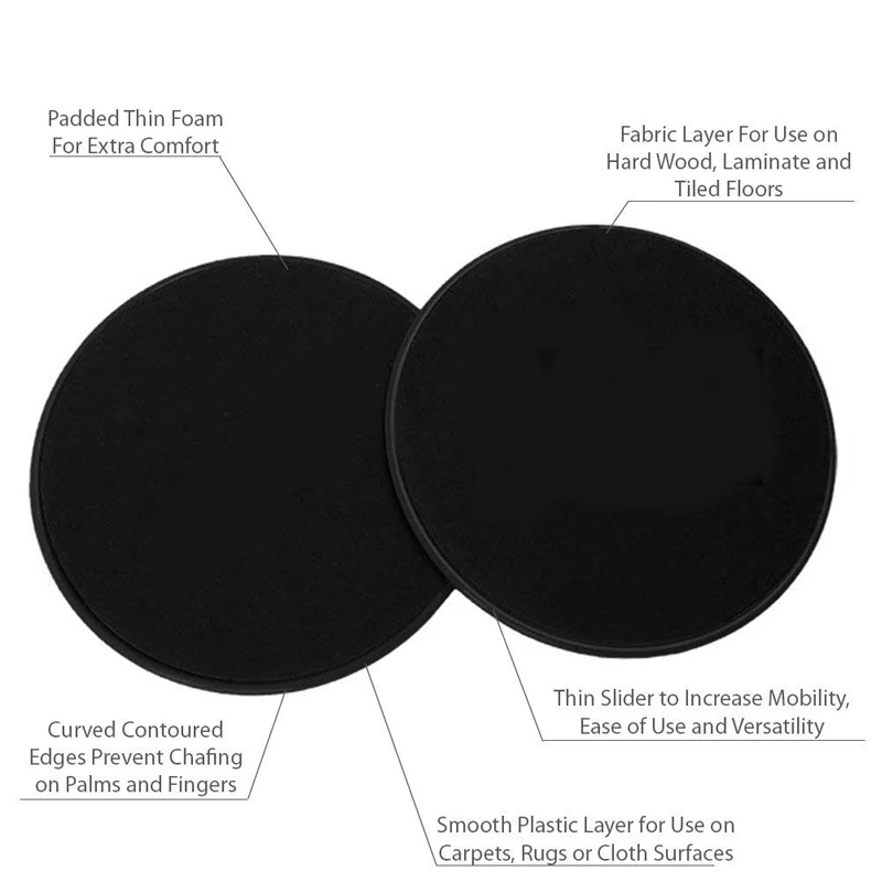 
2Pcs Professional Gliding Discs Yoga Slider Fitness Disc Exercise Sliding Plate Pilates workout Abdominal Training Equipment 