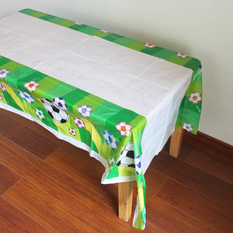 Plastic Table Cloth Football Soccer Table Cover Tablecloth Waterproof For World Cup Party Decorations 180*108cm