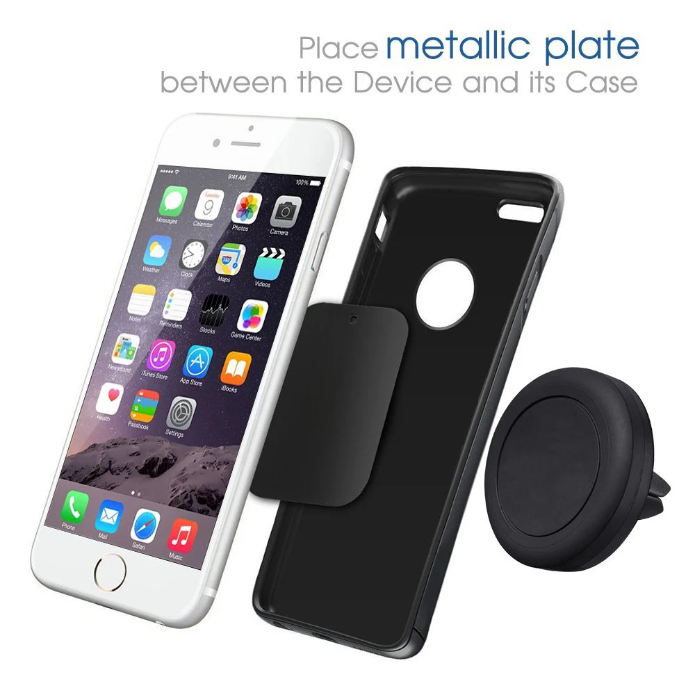 
Amazon best selling Universal Air Vent Magnetic Car Phone Holder Mount with Fast Swift-Snap Technology for Smartphones and Mini 