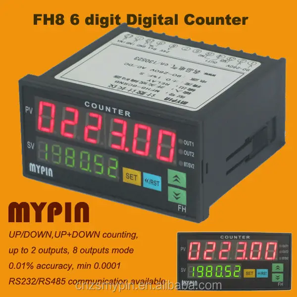 6 digits LED Preset Pulse counter meter(MYPIN)