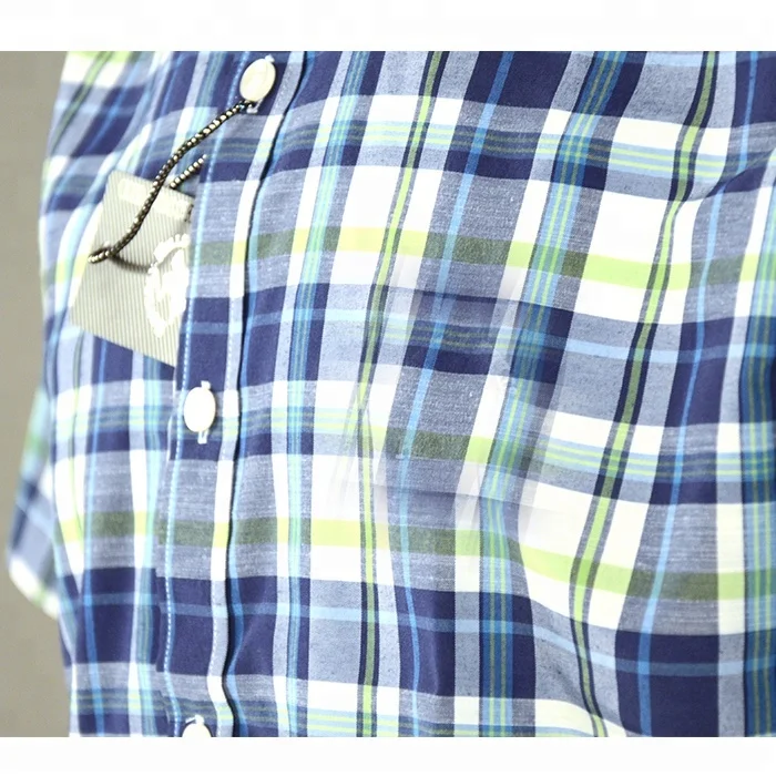 Изготовленные на заказ с коротким рукавом в клетку мужские рубашки