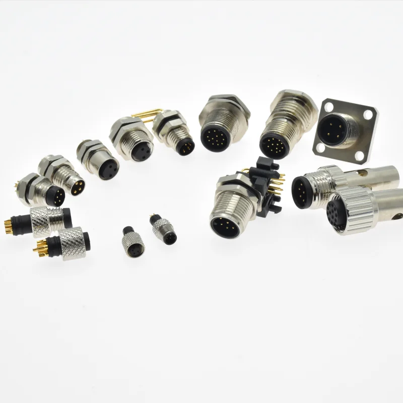 M5 M8 M12 A B D code electrical waterproof screw cable connector