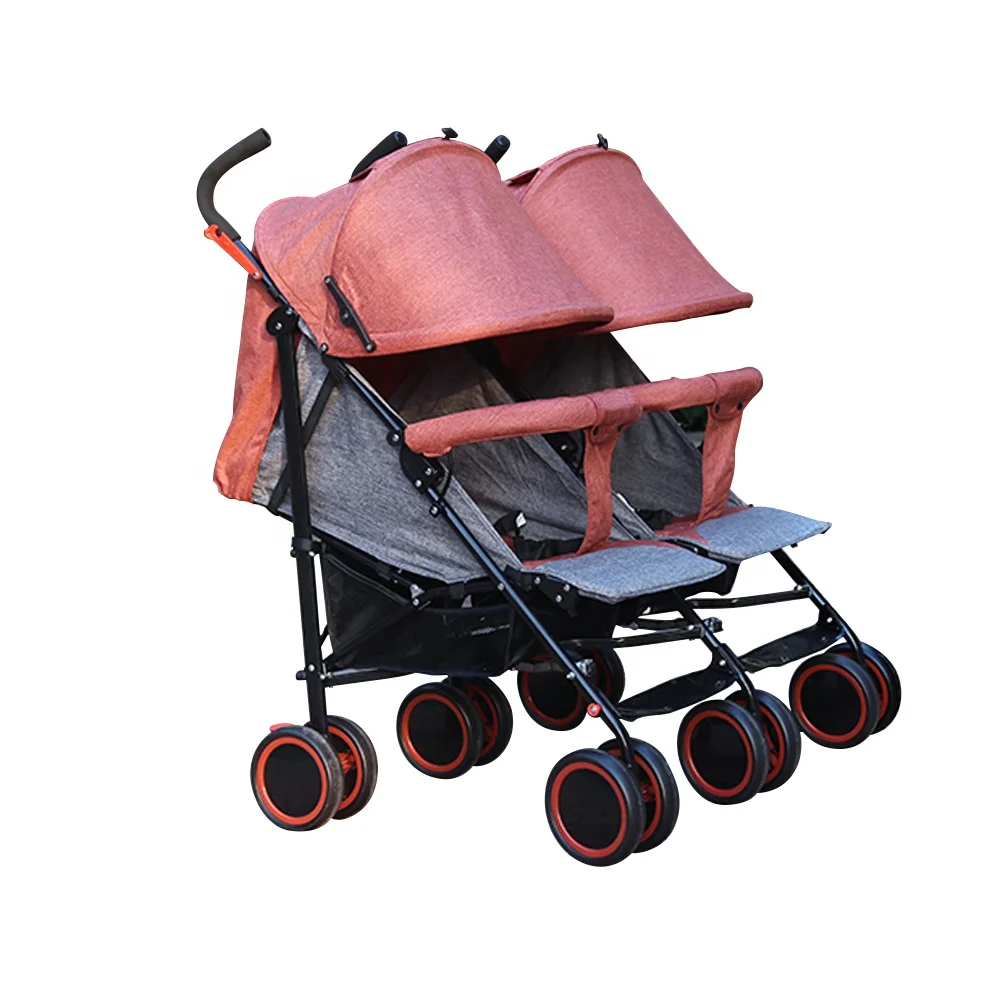 One hand folding lovely baby twins walkers carriers with cover