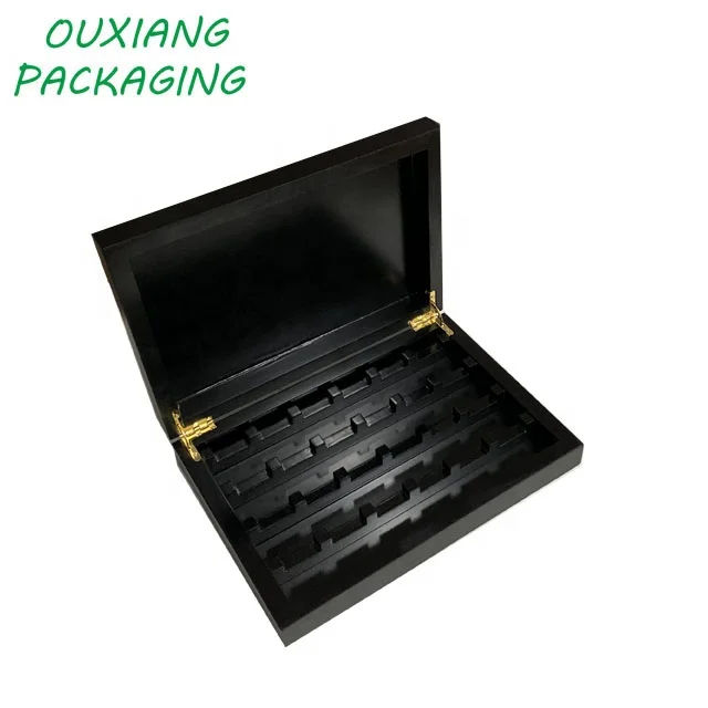 matte black lacquer finish hot sale wooden tea bags gift packaging box