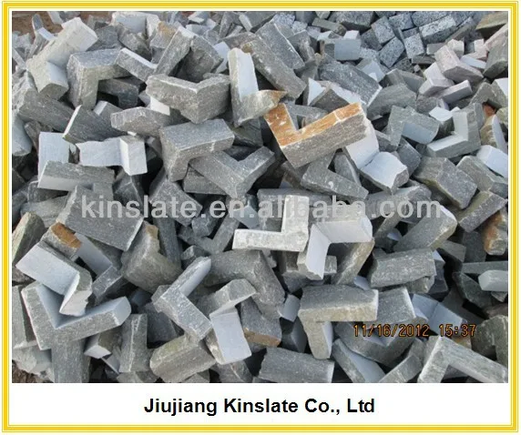 Natural Grey Slate Loose Stone One-Piece Corner Brick Price
