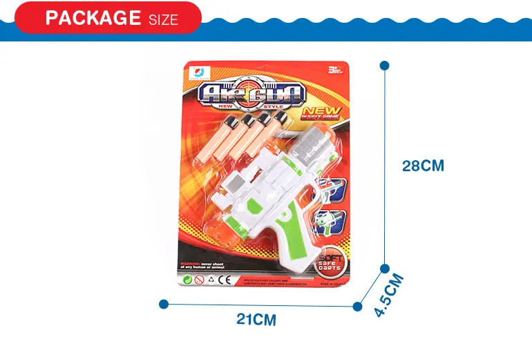 New design super cool kids favorite safety plastic bbs guns air soft with 4 soft bullets
