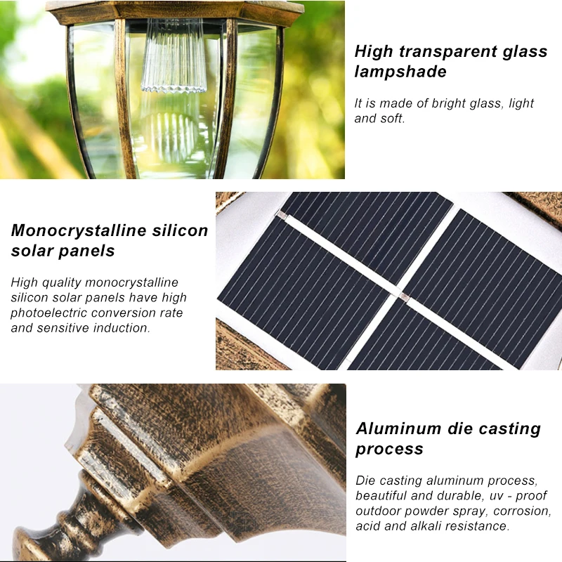 2-3M high pole solar led pathway light high lumen outdoor lawn street solar garden light