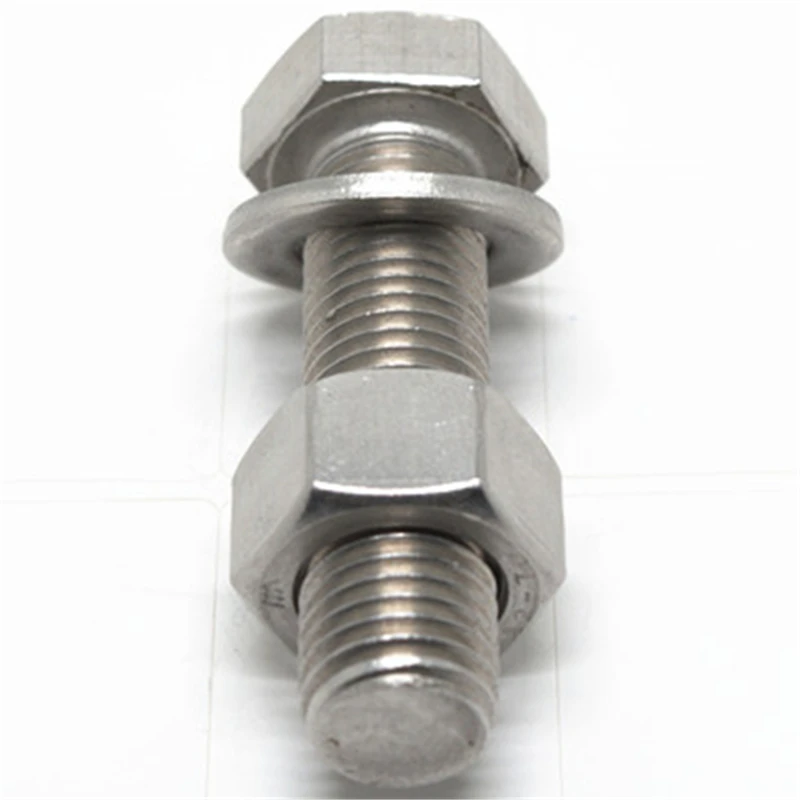Fasteners Supplier Finish Plain Stainless steel DIN933 or DIN931Hexagon Bolt and Nut with Washer of SS304 SS316