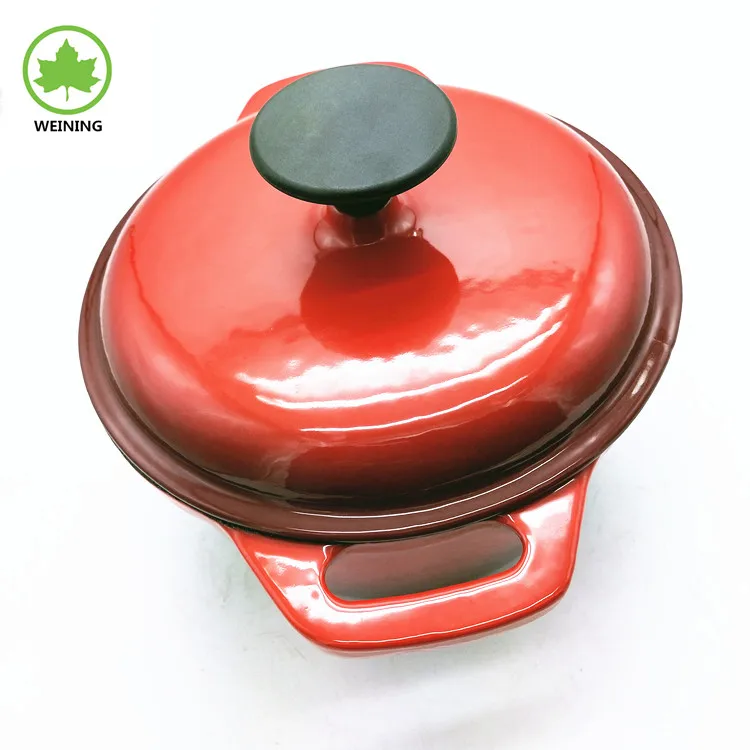 Enameled Cast Iron Casserole With lid, Red