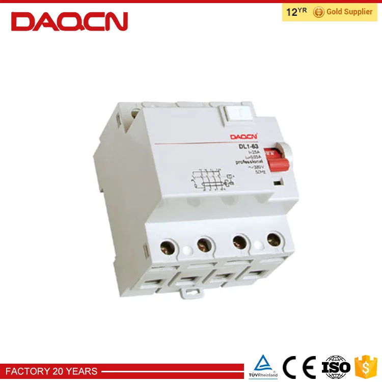 Daqcn Превосходное качество rcd 30Ma 100Ma 300Ma rccb выключателя