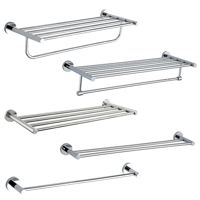 Stainless Steel Wall Rotating Towel Rack Shelf Soap Dish Antique Paper Holder Toilet Brush Brushed Nickel Bathroom Accessories