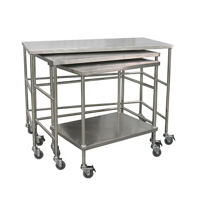 Medical Hospital Cart Stainless Steel surgical instrument trolley