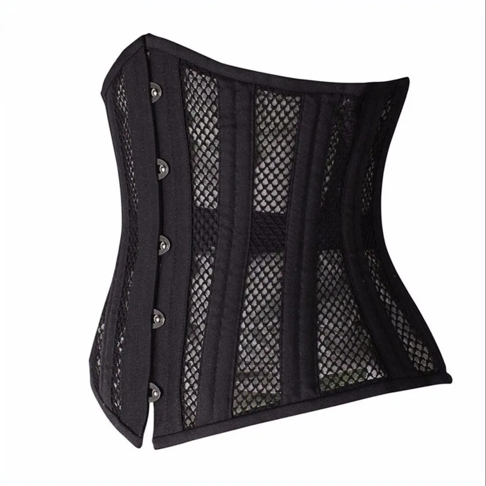 
26 Steel Double Black Corsets Waist Cincher Plus Size Steampunk Corselet Double Boned Heavy Duty Corsets and Bustiers 