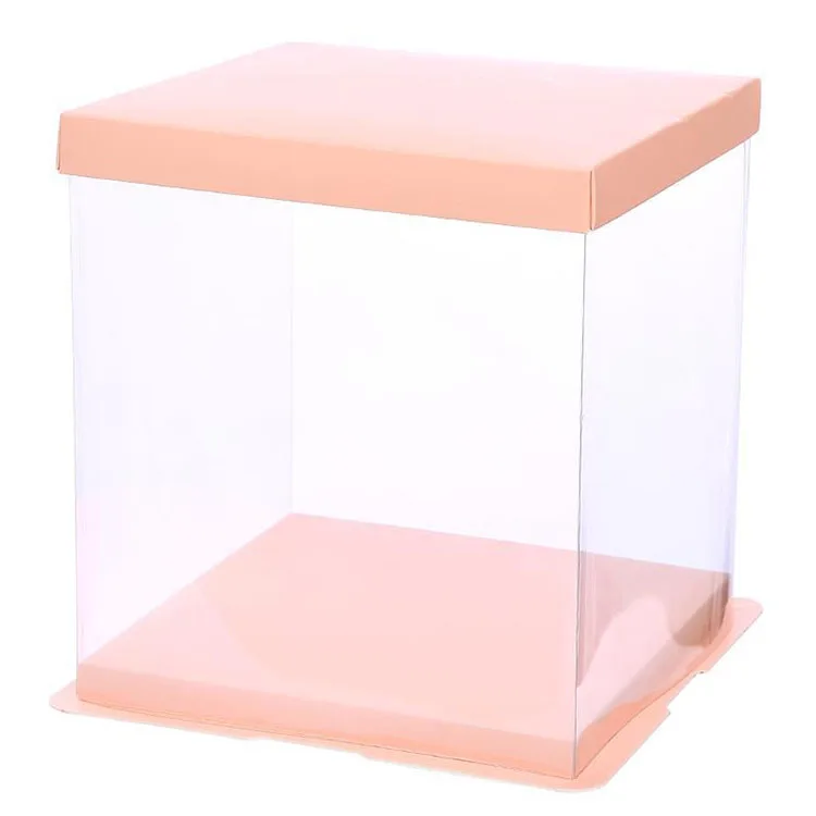 Hot sale pink PET custom cake box factory selling Alibaba China supplier PVC cake box