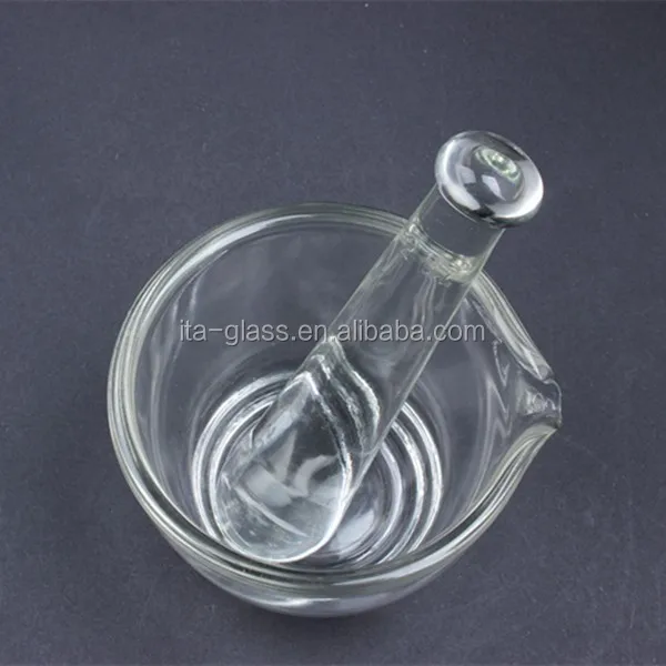 China factory customer design 2OZ mini soda-lime glass mortar and pestle