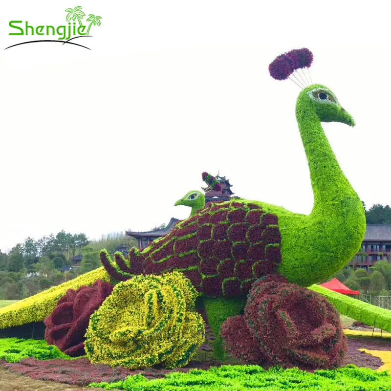 Big project park decorative artificial grass peacock topiary animal