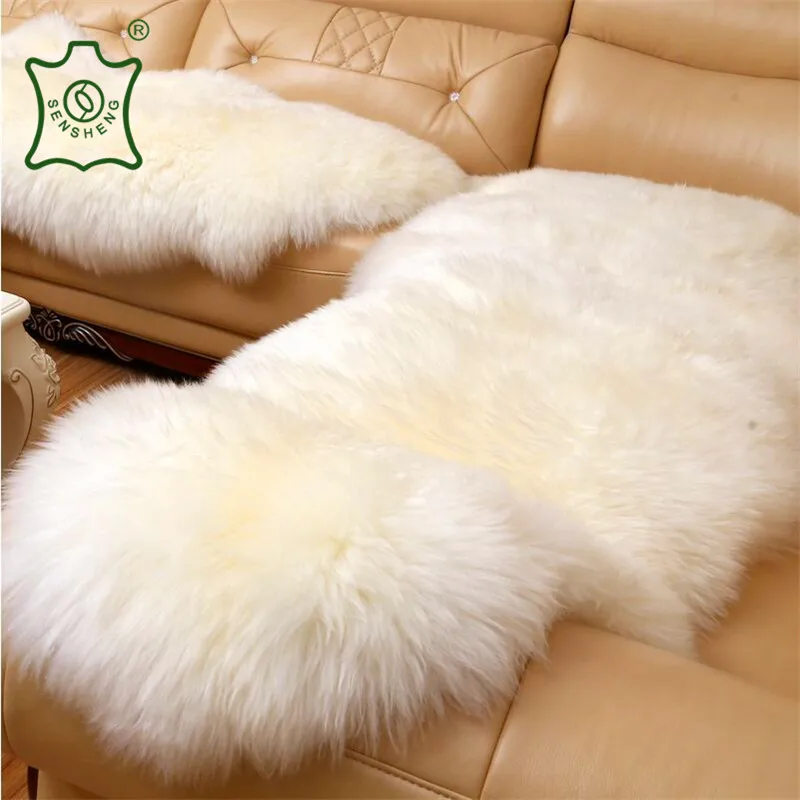 Popular Luxury Real Sheepskin Rugs Dark Brown Pink Beige White Fur Rugs Home Decoration