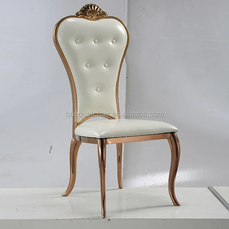 
Banquet furniture rose gold stainless steel wedding party chair for sale 