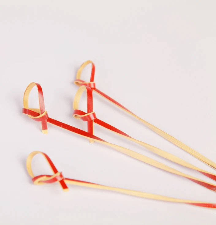 Wholesale bulk 2022 Chinese Various sizes flower knotted bamboo skewer and bamboo sticks