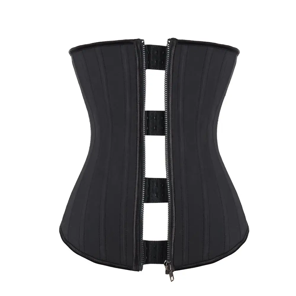 
Big Stock Clip and Zip Latex private label Women Steel Boned Corset waist trainer latex 