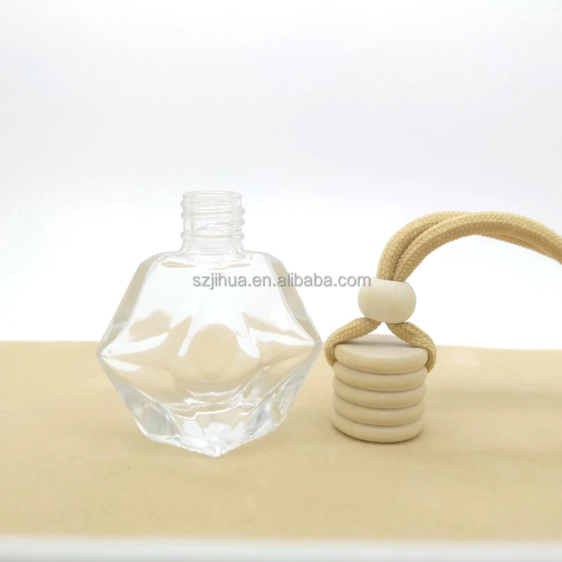 Wholesale High Quality 10ml Hanging  Air Freshener Car Perfume bottles with Wooden lid
