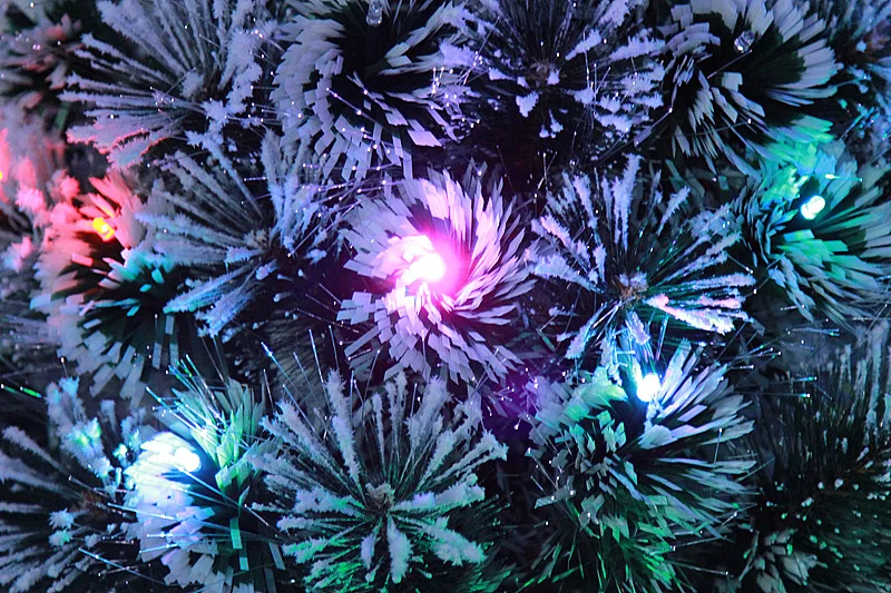 PVC Handmade Snow Leaves LED Colorful Lights Artificial DIY Christmas tree
