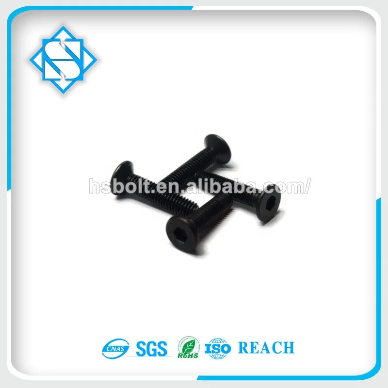 China Manufacture Direct Supply Black DIN7991 Cap Screw With Hex Socket Flat Countersunk Head