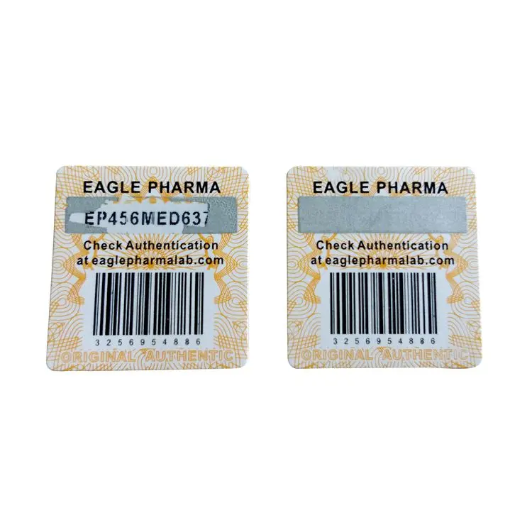 Customized digital bar/QR code 3D holographic security sticker scratch off label