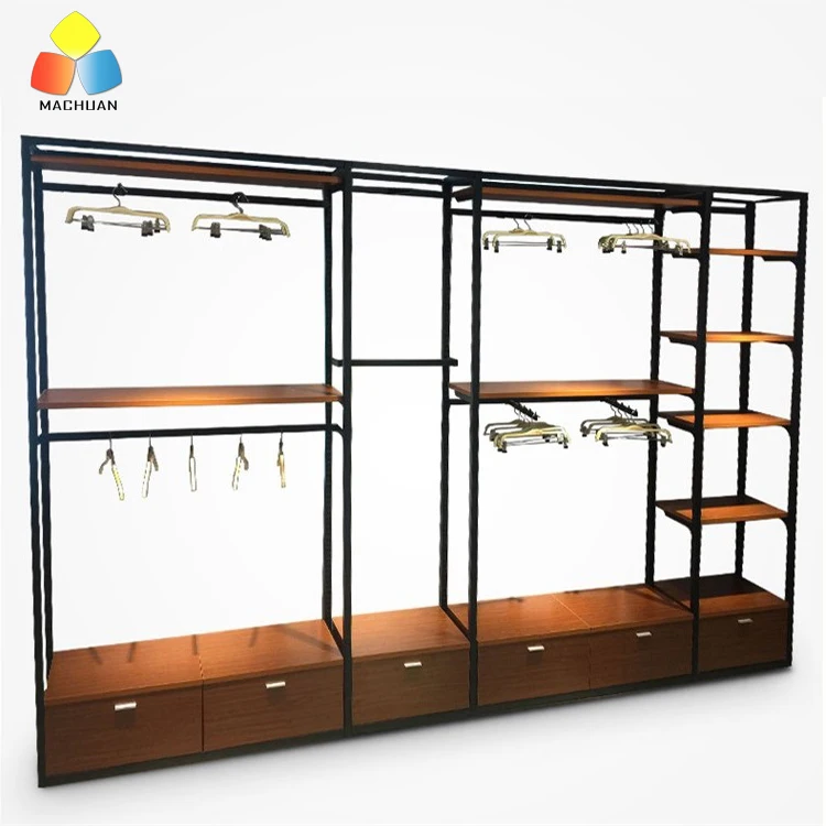 Creative Design Retail Shop Metal Display Rack Clothing Rack Display For Garment