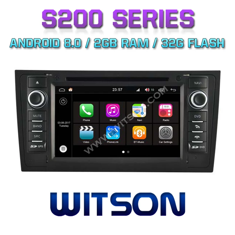 WITSON S200 ANDROID 8,0 процессор автомобильный DVD навигации для AUDI A6 1997 2004 OCTA CORE DVR CARPLAY