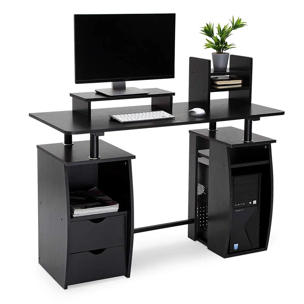 Computer Desk  Office Study Desk Computer PC Laptop Table Gaming Table with CPU Cupboard and 2 Drawers