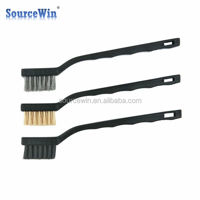 Industry Rust Cleaning 9 inch Stainless Steel Wire Brushes With Contour Plastic Handle