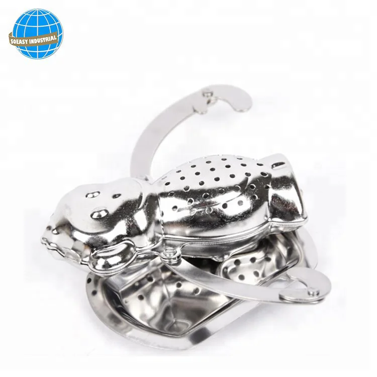 
Hot Selling Monkey Shape Stainless Steel Tea Infuser with Drip Tray 