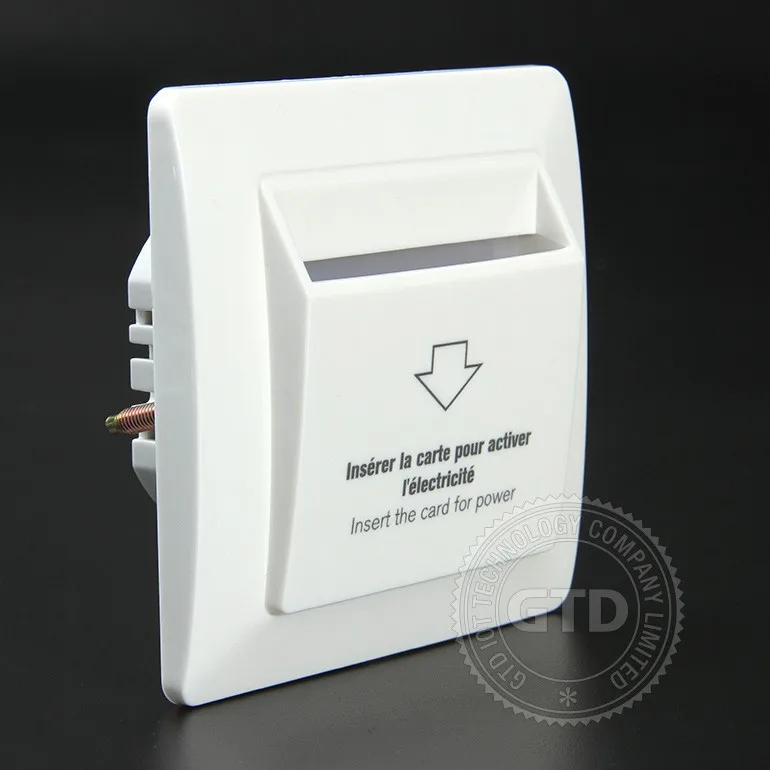 220V AC Energy saving Hotel RFID Card European key card Power Switch for Round Mounting  box installation