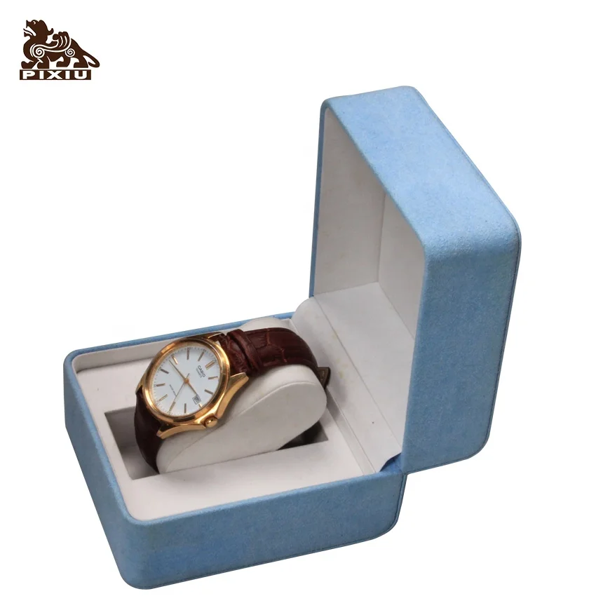 PU Leather watch storage packaging box with small wood compartments