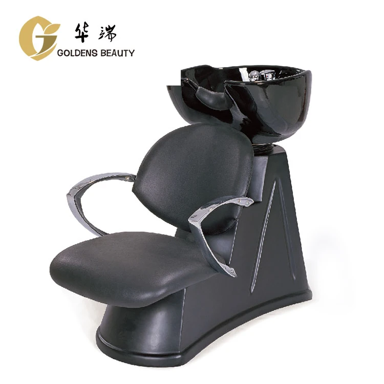 High Quality Wholesale Black Shampoo Chair With Simple Strainer Shampoo Sink