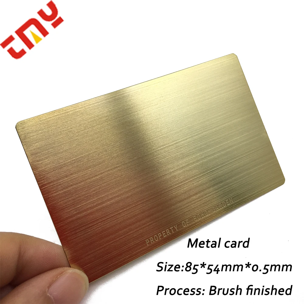Custom Embossed Gold Metal Visiting Card,Engraving Metal Logo Name Id Card,Metal Vip Card Printing QR Code Metal Card