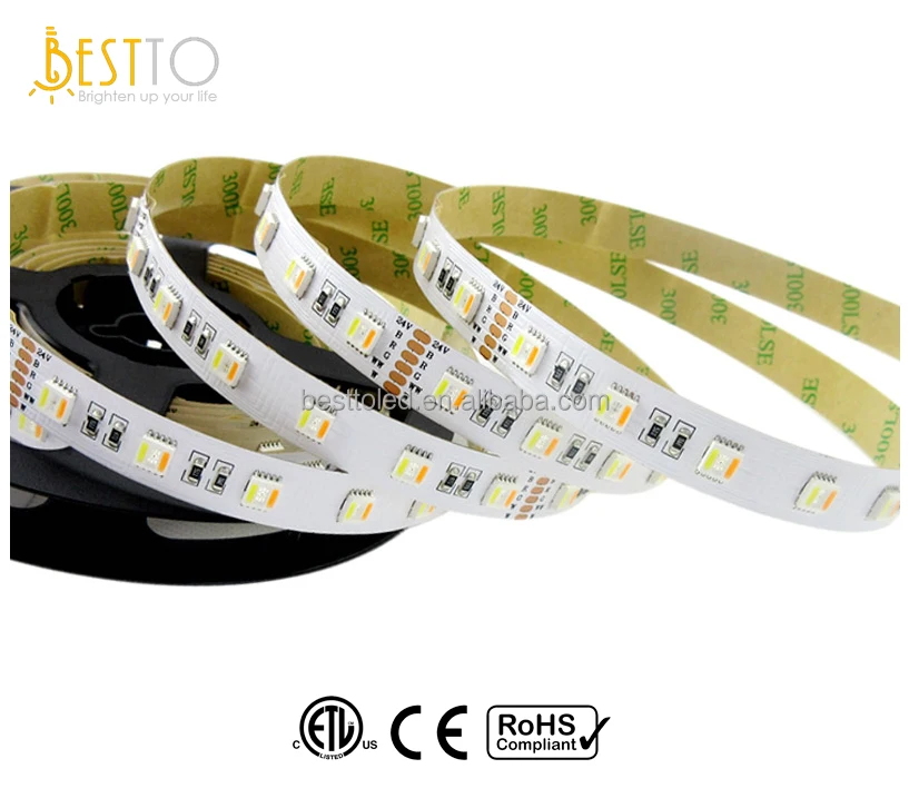 ETL approval 5050 60leds/m high lumen CRI90 95 RGBW 12V / 24V strips led lights with 5 years warranty