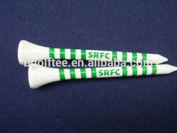 variety wide striped wooden golf tees