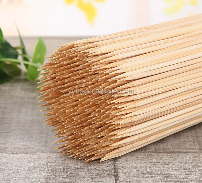 Pick up bamboo wooden sticks for meat