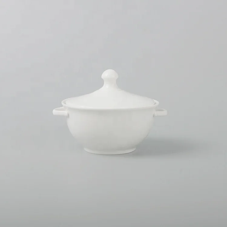 
Factory direct selling cheap white porcelain soup tureen for hotel 