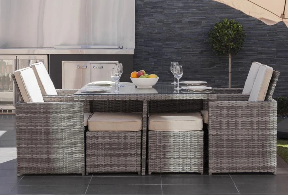 Модная плетеная мебель для дворика, 8 мест, распродажа