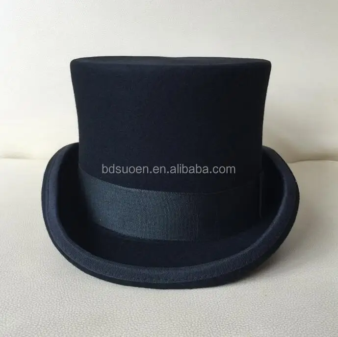 Winter Classic Top Hat for Men Wool Felt Material in Black Height 13.5cm
