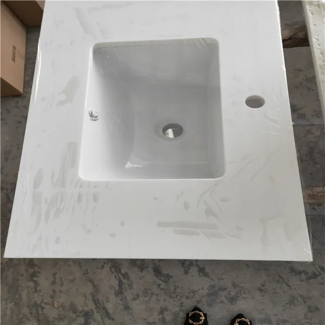 Quartz stone countertop and vanity top with undermount sink