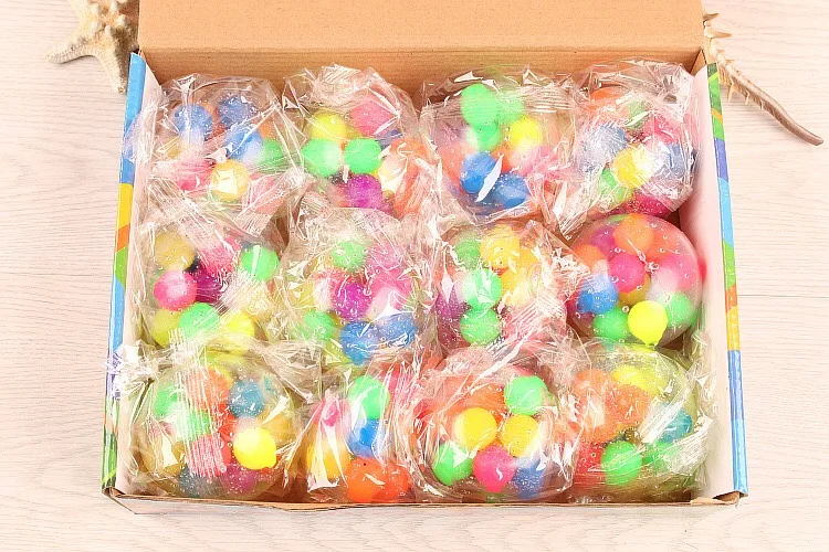 Kids Quality colorful beads inside ball toys grape DNA stress ball